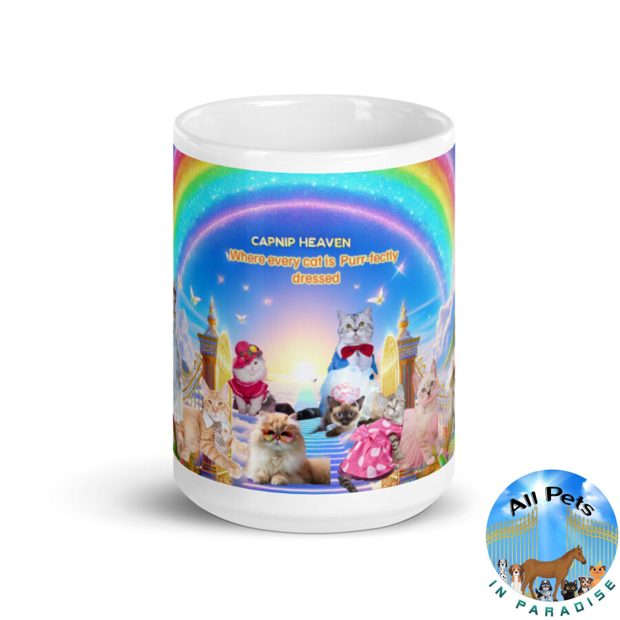 All Cat Nip Paradise9 Humor) White glossy mug