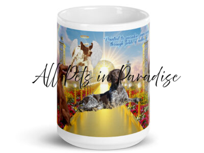 Pointer Dog Breeds In Heaven " Pointed to Paradise, paws racing through fields of endless fun" 15.oz   White glossy mug