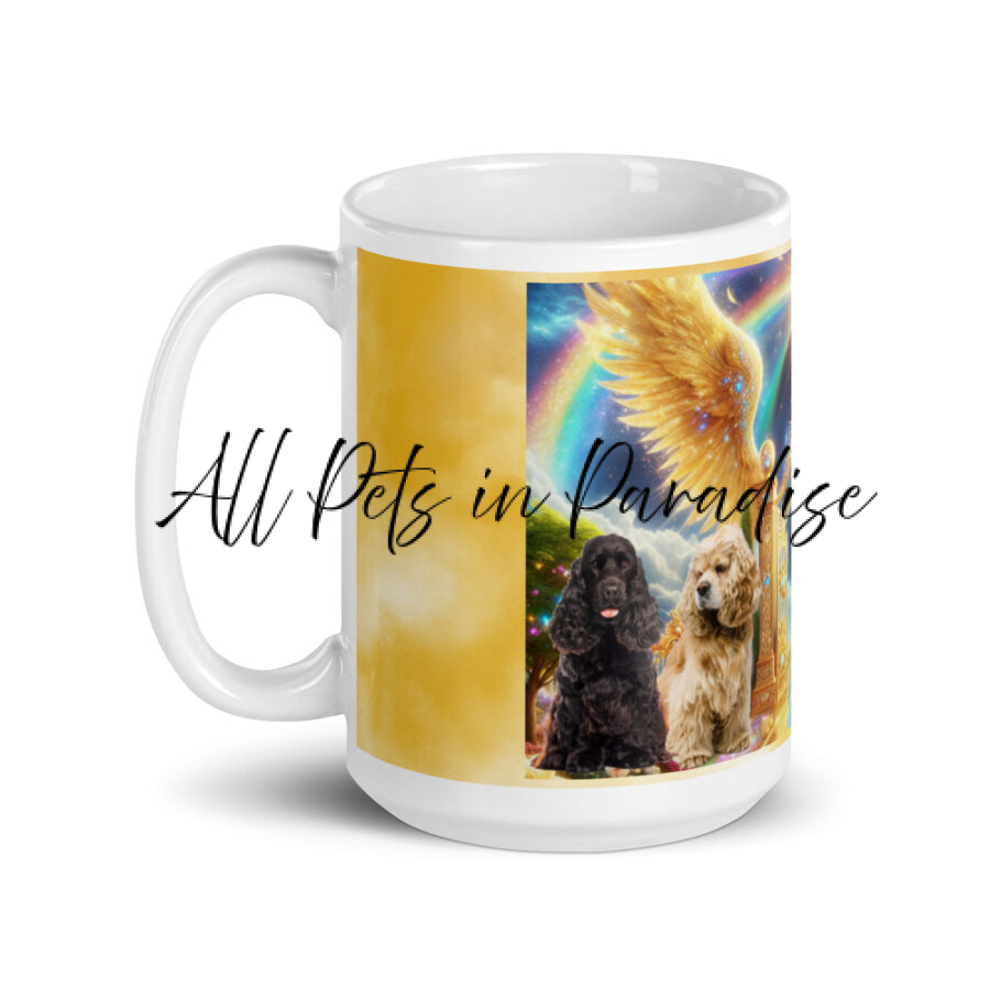 Cocker Spaniels in Heaven 15.0zWhite glossy mug - Image 3