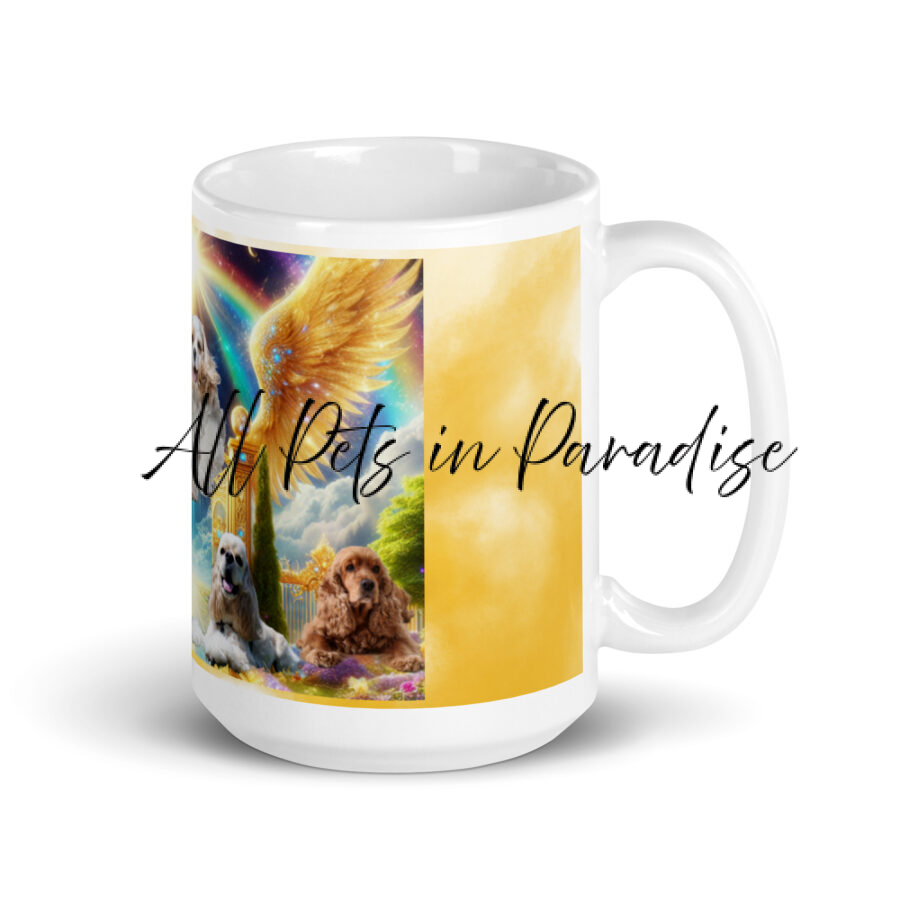 Cocker Spaniels in Heaven 15.0zWhite glossy mug - Image 2