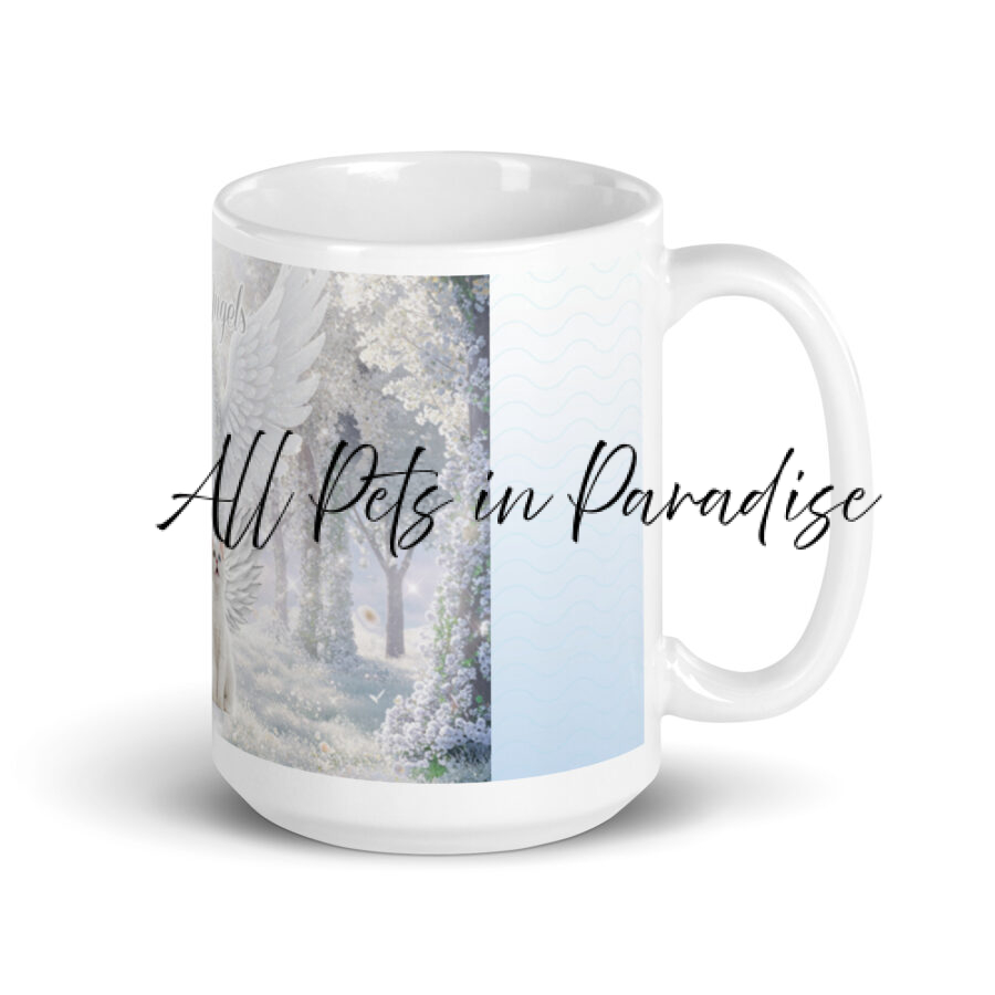 White Cats in Heaven " White Angels"  15.oz White glossy mug - Image 2