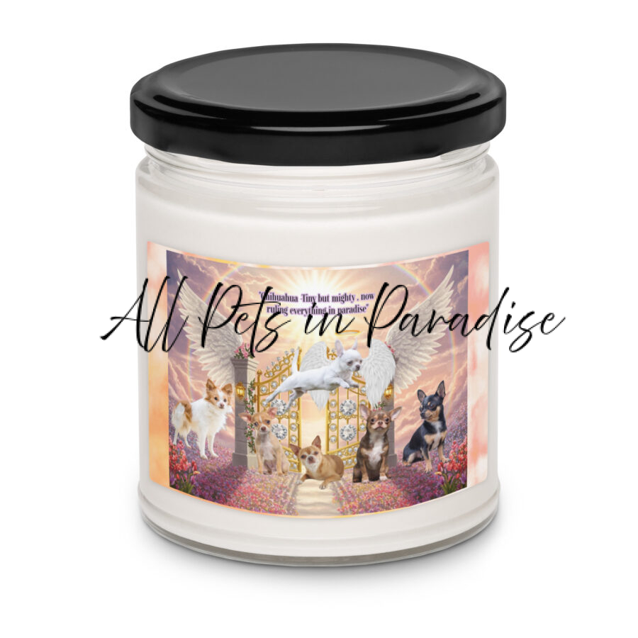 Chihuahua-tiny but mighty , now ruling everything in paradise". 9.oz Scented soy candle - Image 3