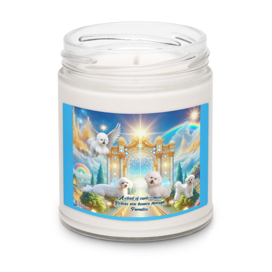 Bichons Dogs " A cloud of curls-these Bichons now bounce through paradise". 9.oz Scented soy candle - Image 3