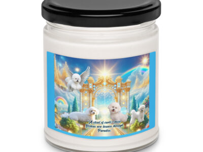 Bichons Dogs " A cloud of curls-these Bichons now bounce through paradise". 9.oz Scented soy candle