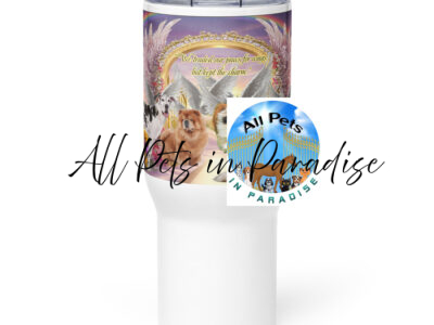Different Breed in Heaven " Traded our paws for wings , but kept the charm" 25.oz Travel mug with a handle