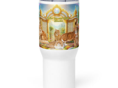 Orange and Ginger Cats in Heaven " Golden Fur and Golden Memories" 25.oz mug with a handle
