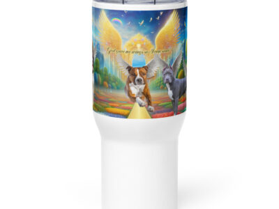 Bully Breed in Heaven " God gave me wings so I can soar" 25.ozTravel mug with a handle