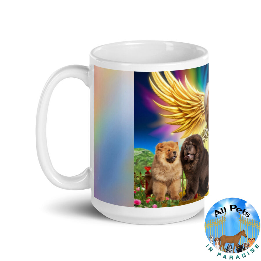 Chow Chow Dogs in Heaven " 15.oz White glossy mug - Image 3