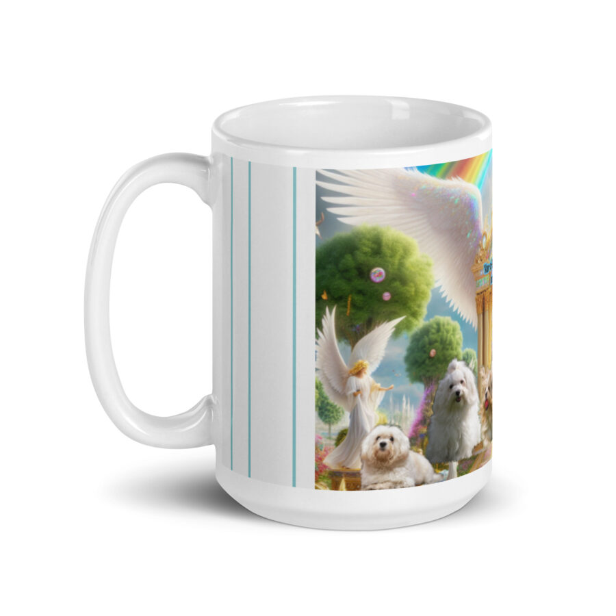 Havanese  Dogs in heaven "  Hav-a Bark Choir - angelic barks and cheerful woofing" White glossy mug - Image 3