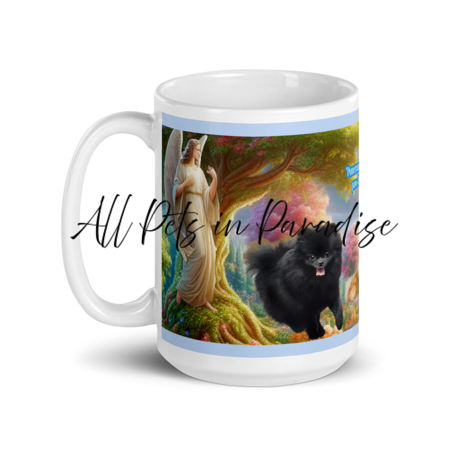 "Pomeranian Paradise- Tiny paws but big hearts "15.oz White glossy mug - Image 3