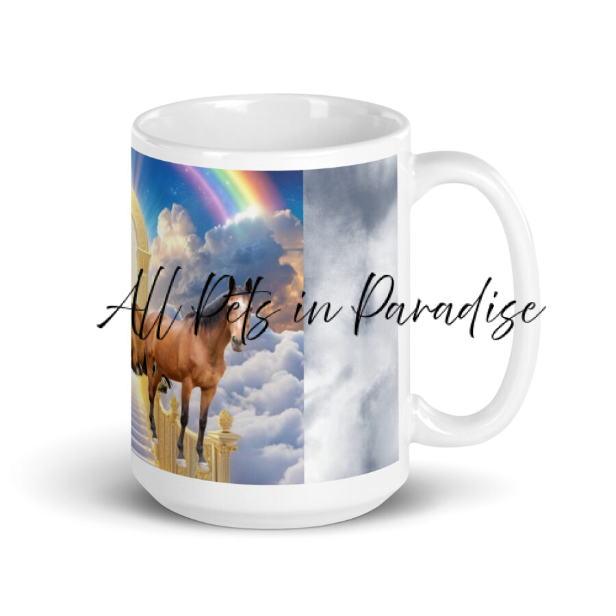 Horses in Heaven 15.oz White glossy mug - Image 2