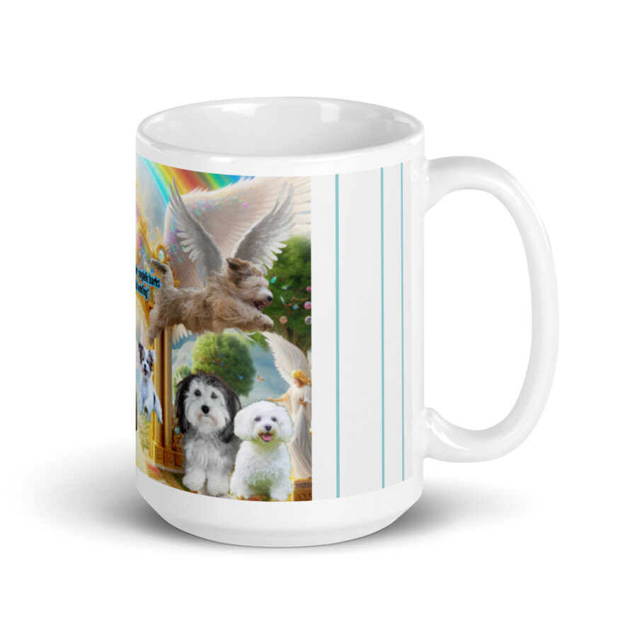 Havanese  Dogs in heaven "  Hav-a Bark Choir - angelic barks and cheerful woofing" White glossy mug - Image 2