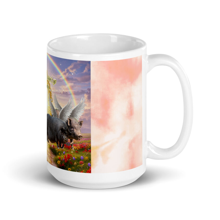 Pigs in Paradise " These little pigs didn't go to market" 15.oz White glossy mug - Image 2